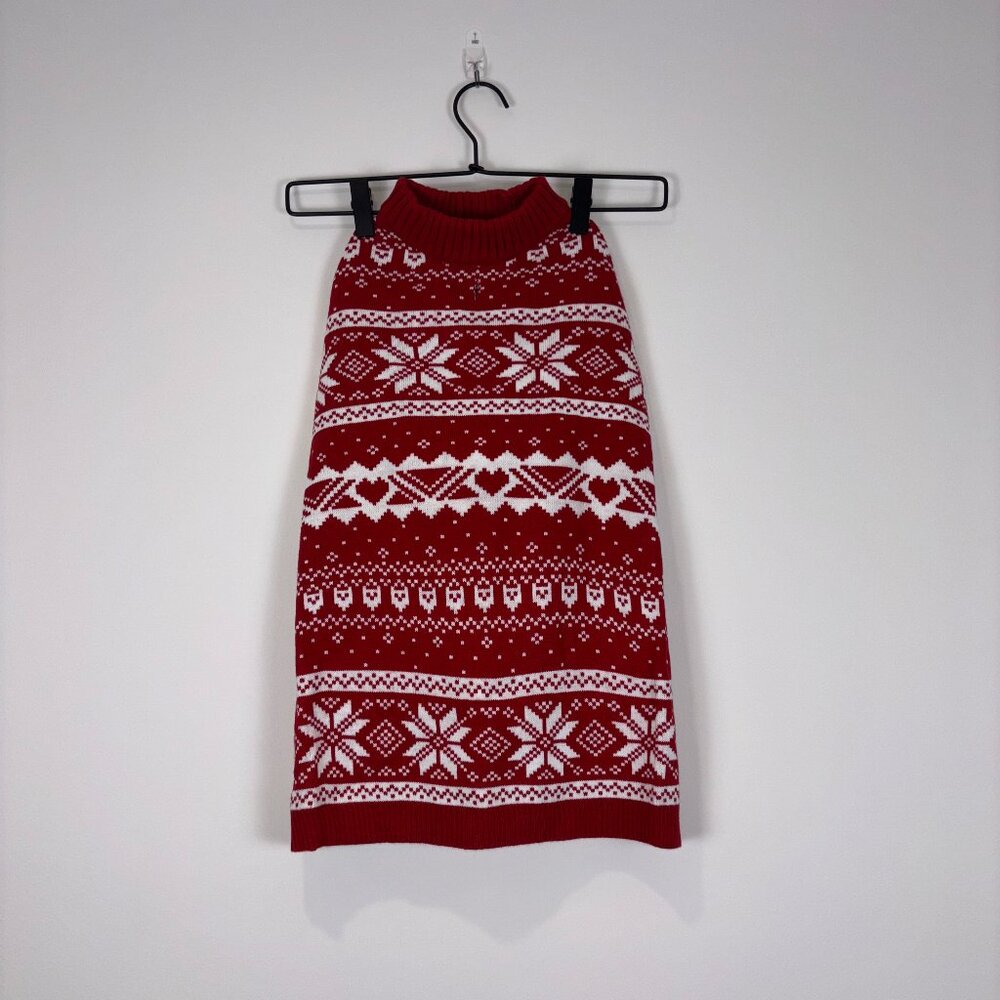 Pet Knit Dog Ugly Sweater | Red | 20” Body | Warm Pullover